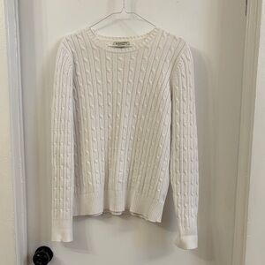 Classic white Cable Knit Sweater
